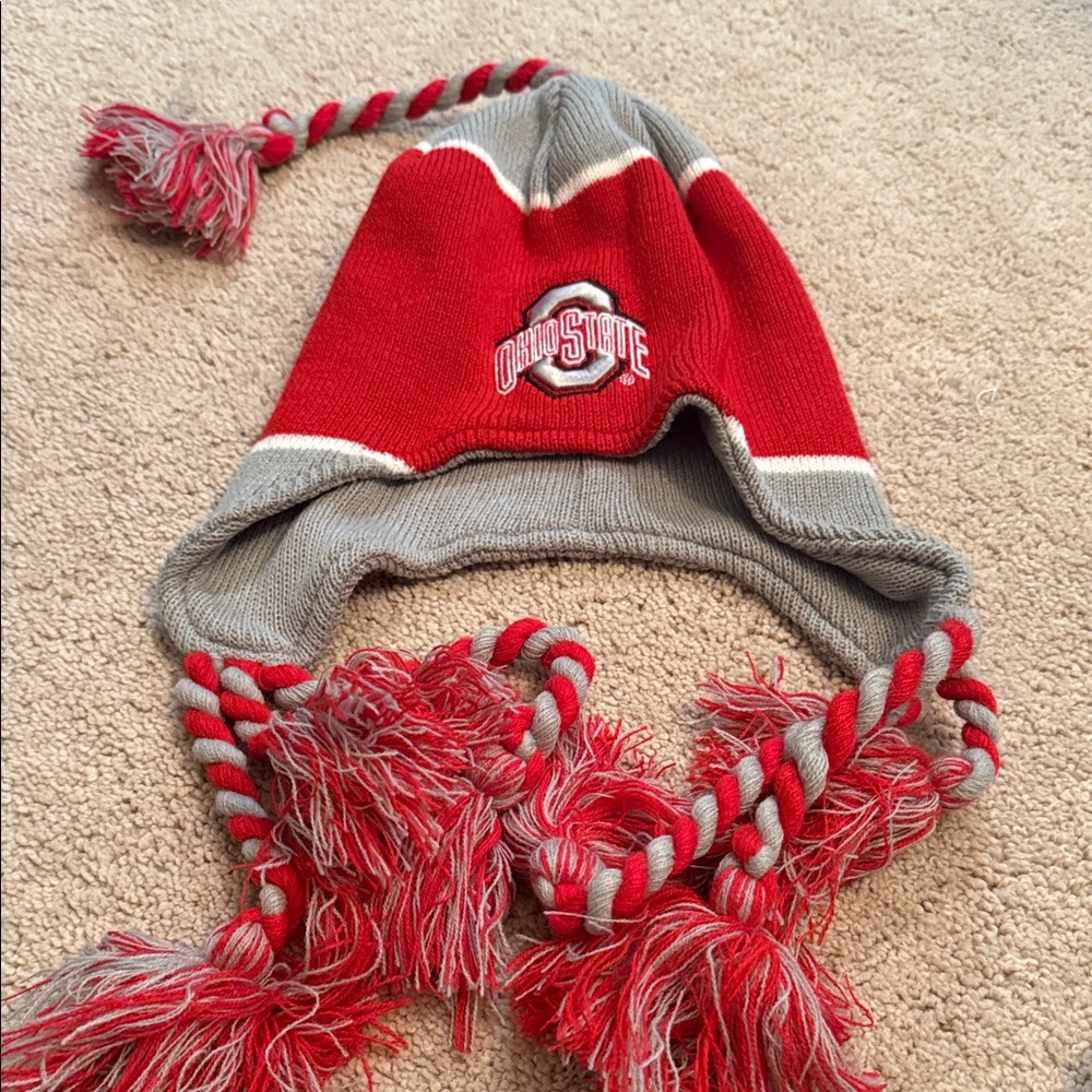 Ohio State Red and Gray Knit Hat